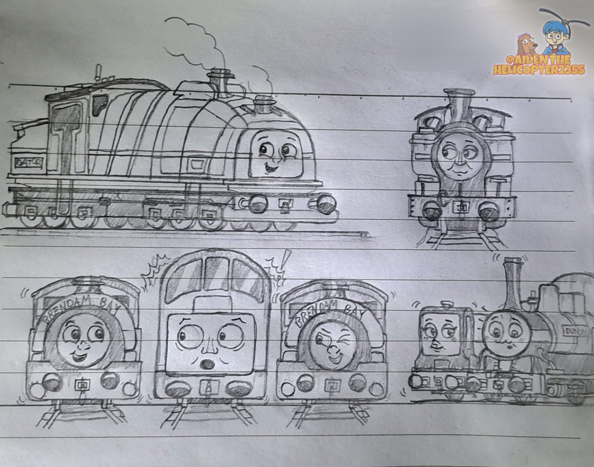 Sketch dump of funny talking trains 😗

Tried adding a bit of weathering to em

Yes the Duncan bowtie is based from @ModPropsModels lol