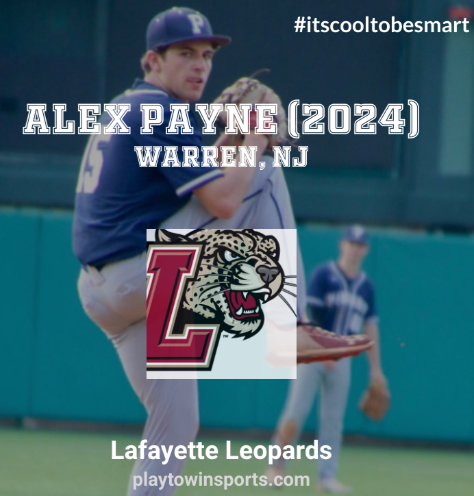 Alex Payne (2024 - NJ) is excited to be a Leopard! He has decided on Lafayette!
<a href="/AlexPayner10/">Alex Payne</a> 
<a href="/LafayetteBsbl/">Lafayette Baseball</a> 
#itscooltobesmart