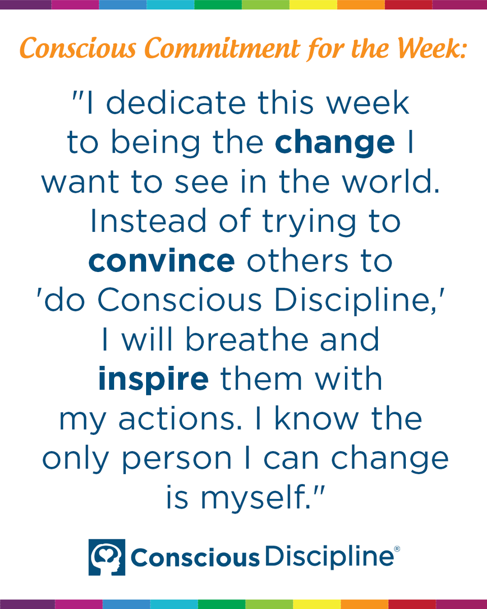 This week's Conscious Commitment is specifically for those who have attended CD1 this summer or in previous years, but it can also apply no matter where you are on your transformational Conscious Discipline journey!

⭐️ If you're willing, comment down below "ImWillingRu?"