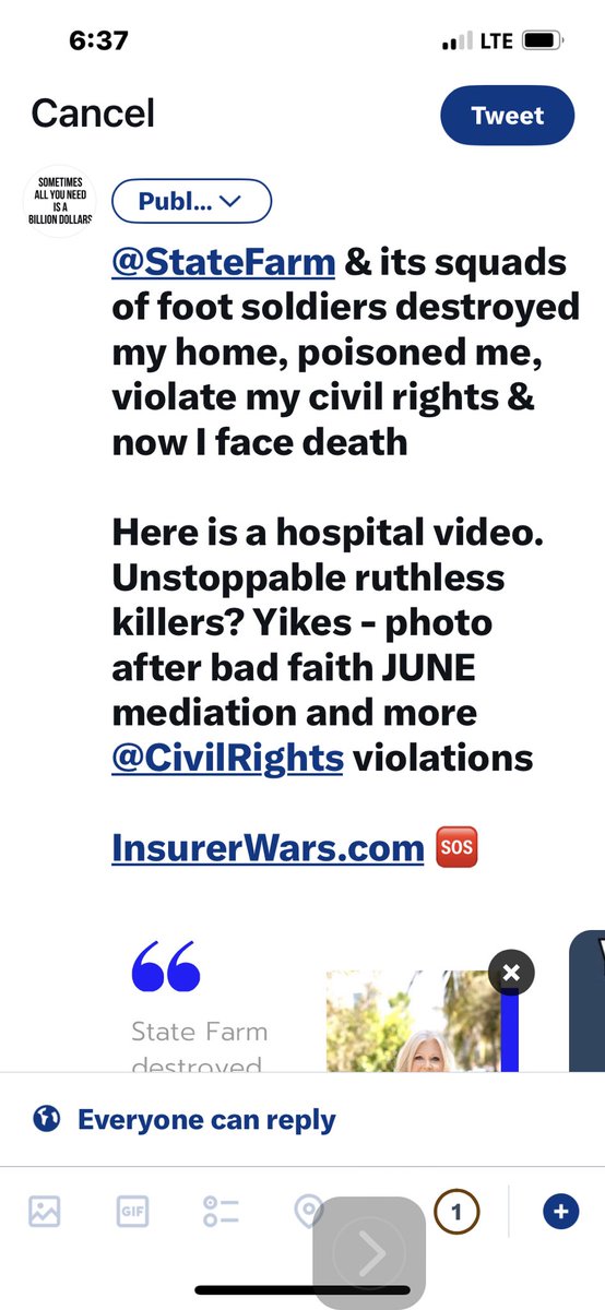 LindaAyres311's tweet image. See #StateFarmFiles

Please help me get medical care after they destroyed my home &amp;amp; poisoned me- I am female boomer with a brain injury- the abuse &amp;amp; discrimination has been unconscionable #WaterDamage #Mycotoxins #Roofloss #ADA #Discrimination @ACLU 
GiveSendGo.com/LindaAyres 🇺🇸