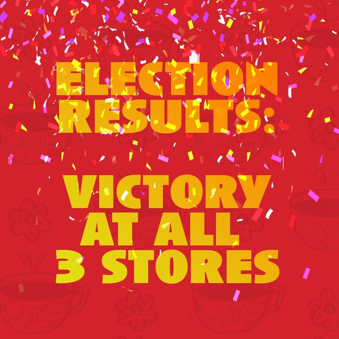 Today, on July 26, 2023, our three initial organizing Peet’s locations (Temescal, Piedmont and Telegraph &amp; Dwight) won formal legal recognition of the Peet’s Labor Union.