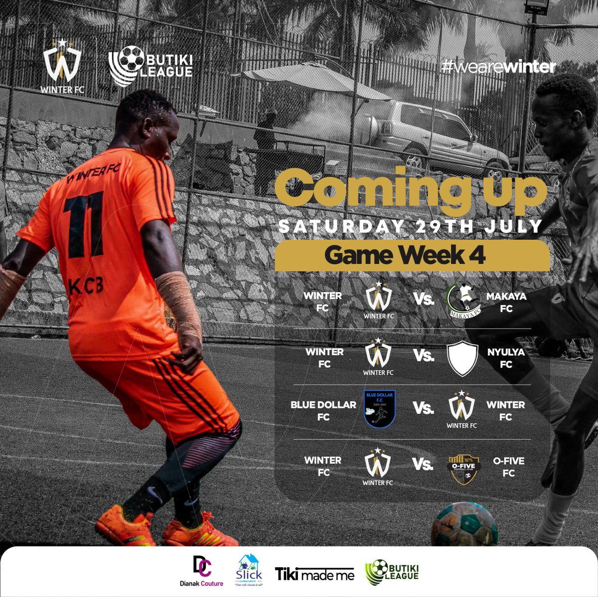 Winter_FC_KCB's tweet photo. It's not the usual game play, it's a unique show this time round. 
Watch out for us this Saturday 29th July @Henry's sports Academy Kabalagala.
We come with a different vibe.
#WeAreWinter 💪 
@Butiki_League
@89Smartfm @Slick_cleaning @girls_noga @FCBluedollar @Ofive_fc https://t.co/dzgx7T7Cw8
