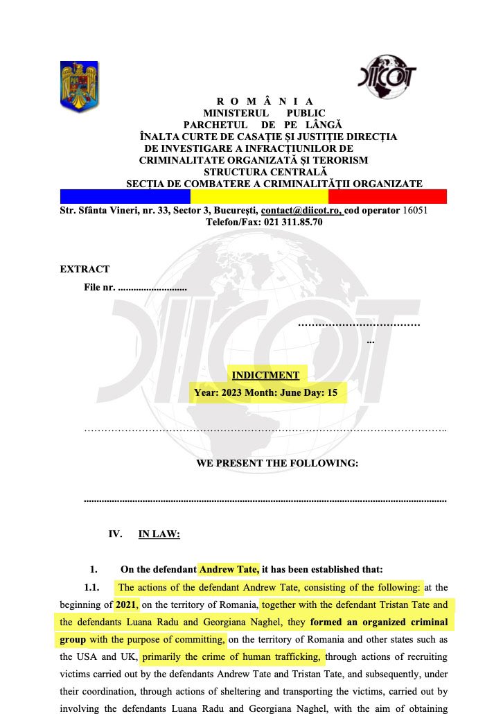CrayonMurders's tweet photo. @TateNews_ While I’m here, have a read through Andrew’s indictment and official charges / victim summaries.

The first trafficking victim begins in 2016. They were still working Only Fans in 2022. 

Andrew has been charged with rape. https://t.co/oLzemR3H9b