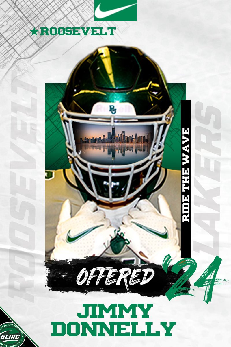 JimmyDonnelly74's tweet photo. After a great conversation with @Coach_Davis42 id like to announce that I have received my first collegiate offer to play division II football at Roosevelt University!!!! 🙏🙏🙏@RULAKERFB 
@JoeCapesius @EDGYTIM @ShayBoyle_NDCP @OLMafia @AllenTrieu @NDCP_Football @nddons https://t.co/Uw2rYAKkCg