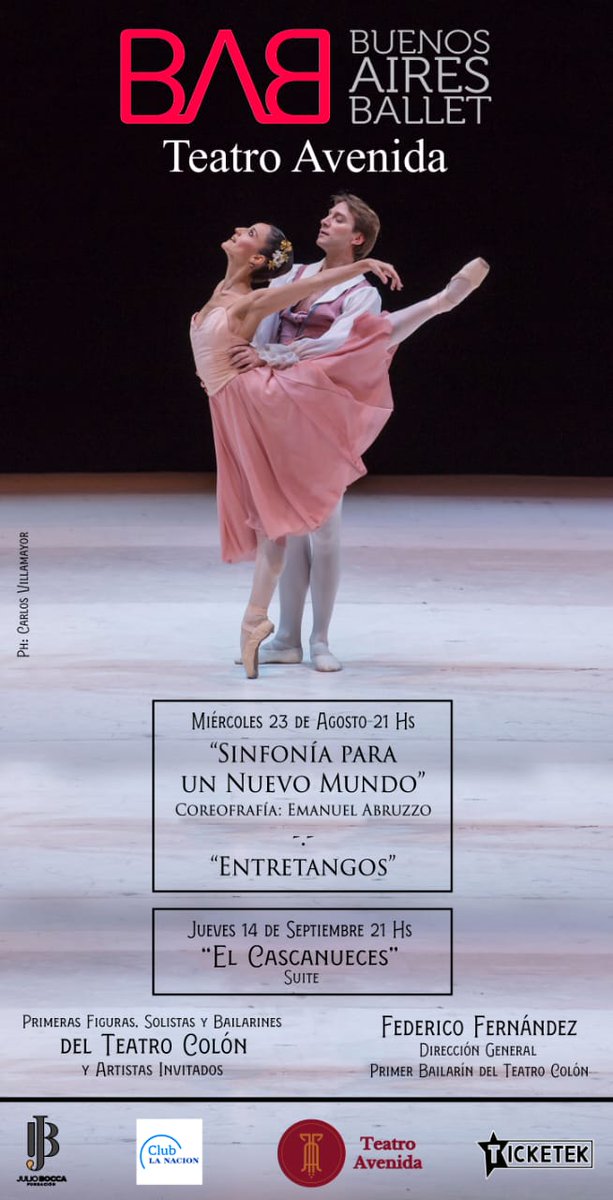 23 de agosto 21hs Buenos Aires Ballet en el Teatro Avenida con una nuevo porgrama!!!!

Entradas por boleteria del Teatro y por aca👇
ticketek.com.ar/buenos-aires-b…
