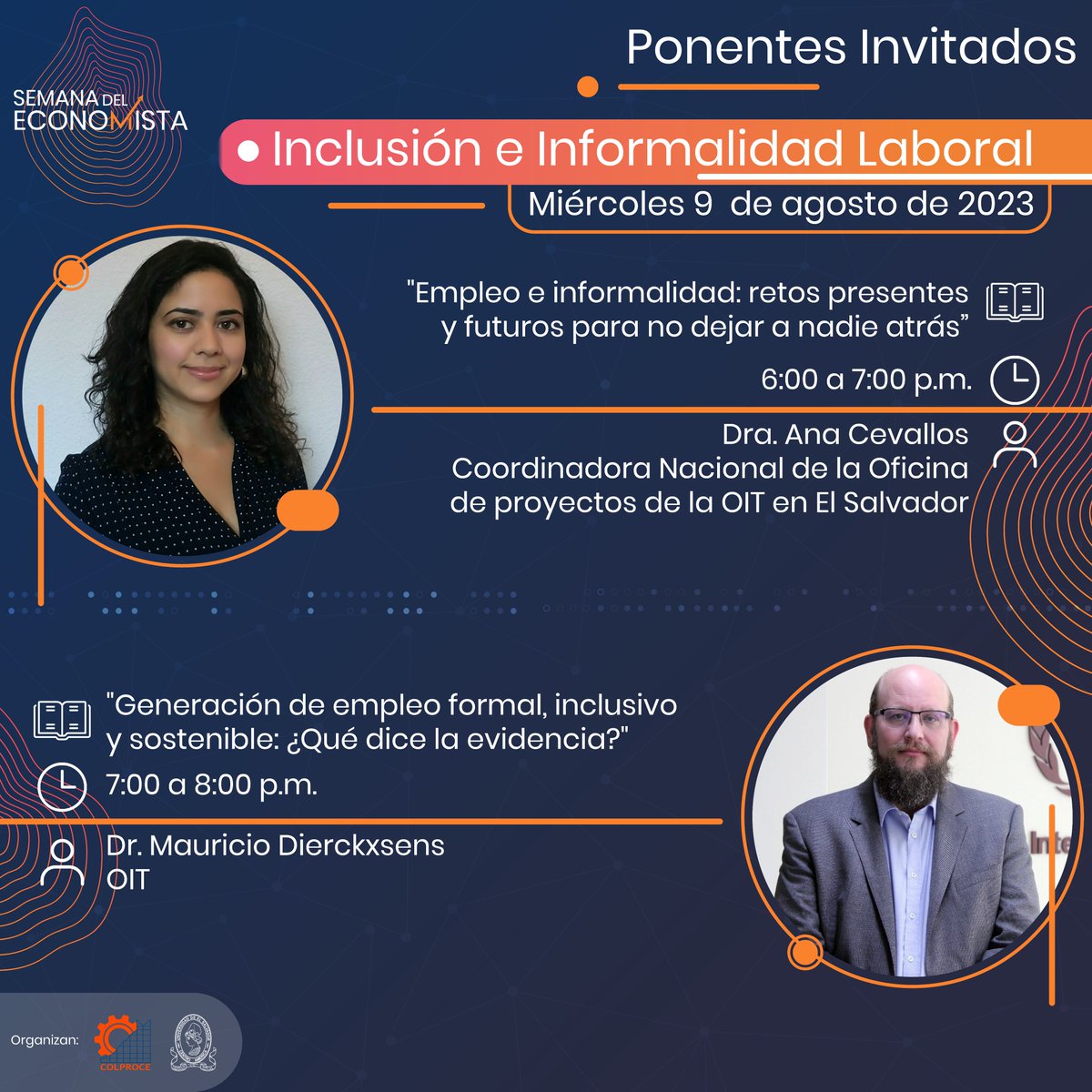 Colproce_SV's tweet photo. Temas y ponentes de la jornada dos de la Semana Del Economista 2023 a celebrarse en las instalaciones de COLPROCE, recuerda que puedes participar de forma presencial o virtual a través de esta página
#semanadeleconomista2023 #COLPROCE https://t.co/KMH5w657xM