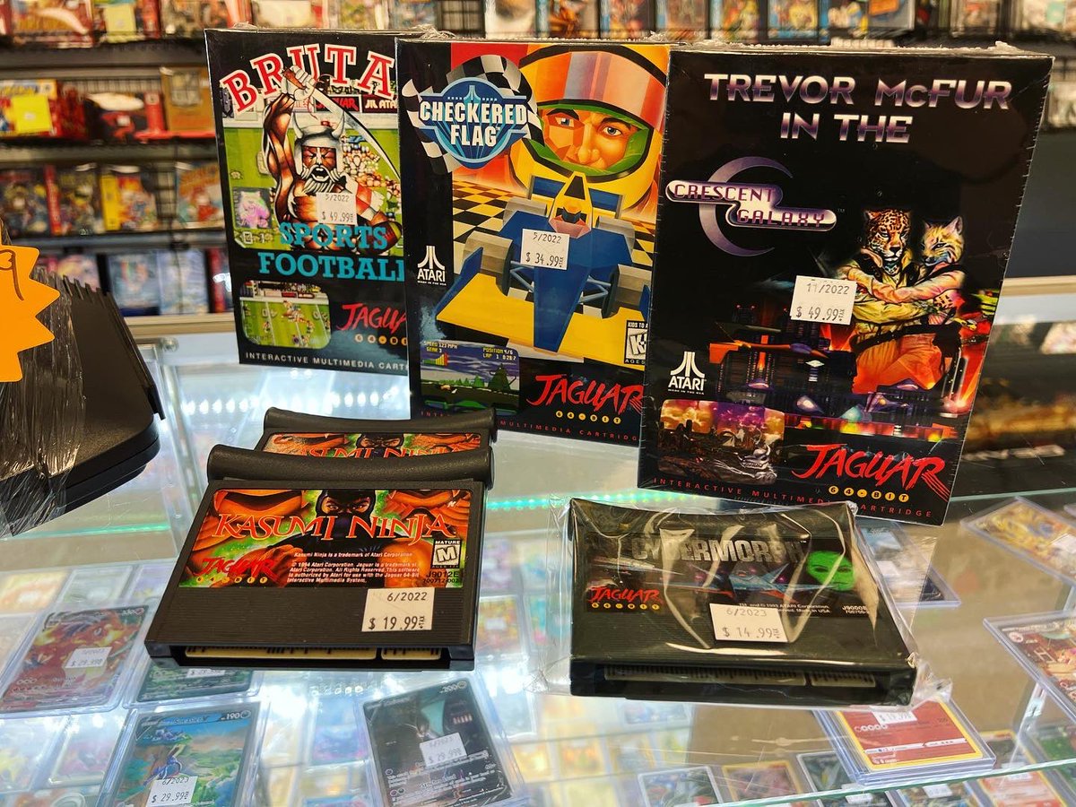 RetroReplaymd's tweet photo. Atari!! Who else enjoyed this gaming system?! It’s not everyday these come into the store with sealed games! #atari #atarijaguar #videogames #retrogaming #games #gamer #gaming #gamestore #checkeredflag #cybermorph #retroreplaybelair #maryland #shoplocal https://t.co/cp2GUIsiZ5