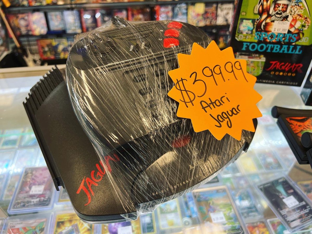 RetroReplaymd's tweet photo. Atari!! Who else enjoyed this gaming system?! It’s not everyday these come into the store with sealed games! #atari #atarijaguar #videogames #retrogaming #games #gamer #gaming #gamestore #checkeredflag #cybermorph #retroreplaybelair #maryland #shoplocal https://t.co/cp2GUIsiZ5