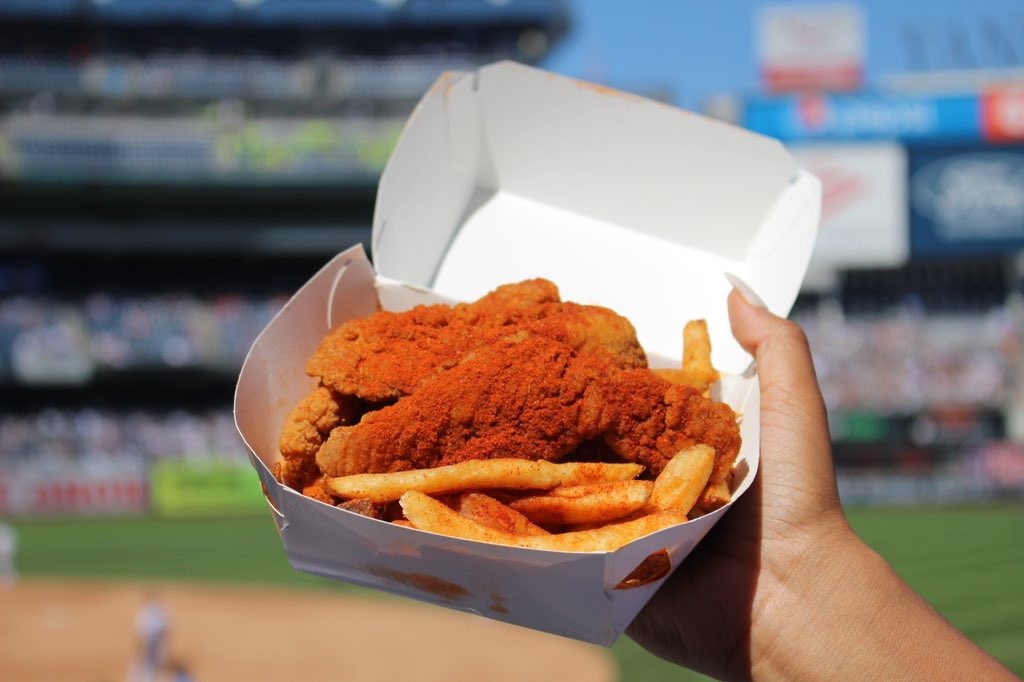 Summer days, double plays, and Streetbird. #streetbird #yankeestadium #hothoney #chickentenders #ballgame #mlb #playoffs #yankees #yankeestadium #yankeestadiyum #yankeestadiumfood