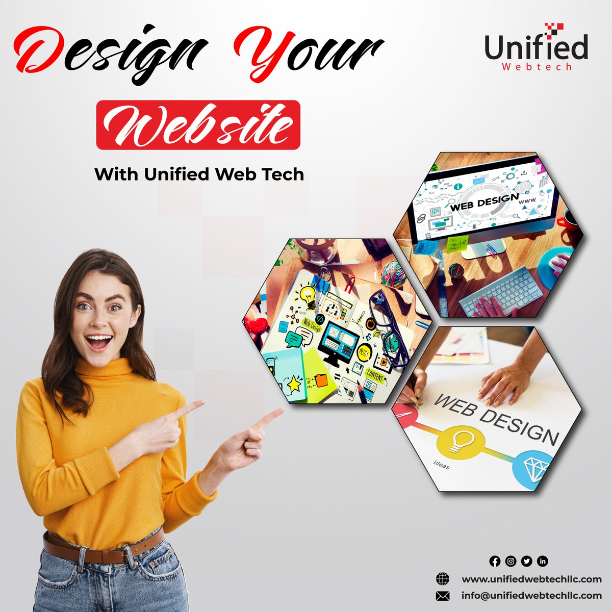 UnifiedWebTech's tweet photo. Transform Your Online Presence with Unified Web Tech's Expert Web Design Services. Our Creative Team Crafts Stunning Websites Tailored to Your Vision. Stand Out and Thrive in the Digital World. Contact Us Today! π
#UnifiedWebTech #WebDesign #DigitalPresence #WebDevelopment #USA https://t.co/8eNrMinoWQ