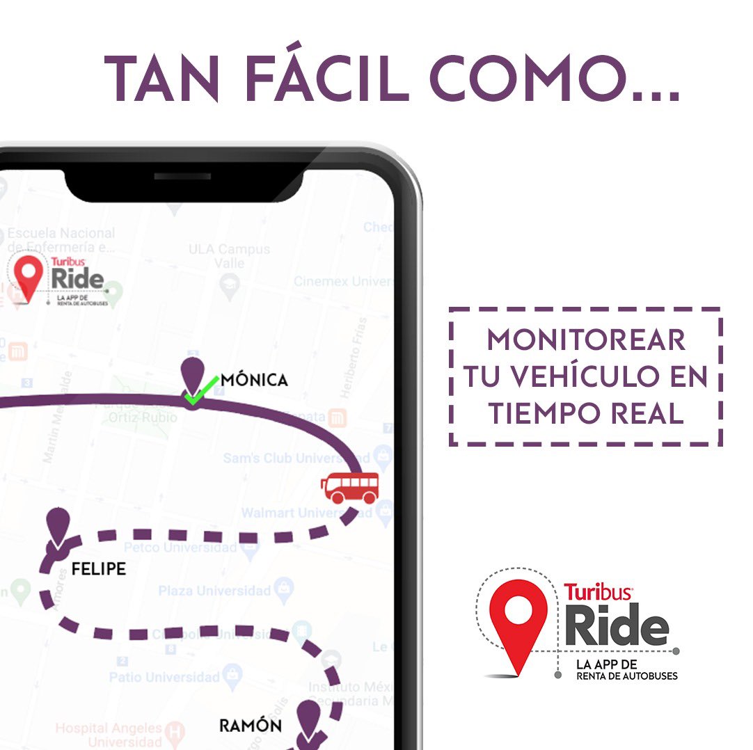 TuribusRide's tweet photo. Tan fácil como…¡monitorear tu vehículo en tiempo real! 💥🙌🏼

Sólo descarga la app de Turibus Ride y renta un vehículo de la mejor calidad.

¡No dejes pasar esta gran oportunidad y descubre la forma más cómoda y fácil de llegar a tu evento o viaje! https://t.co/NAp94AvIeJ