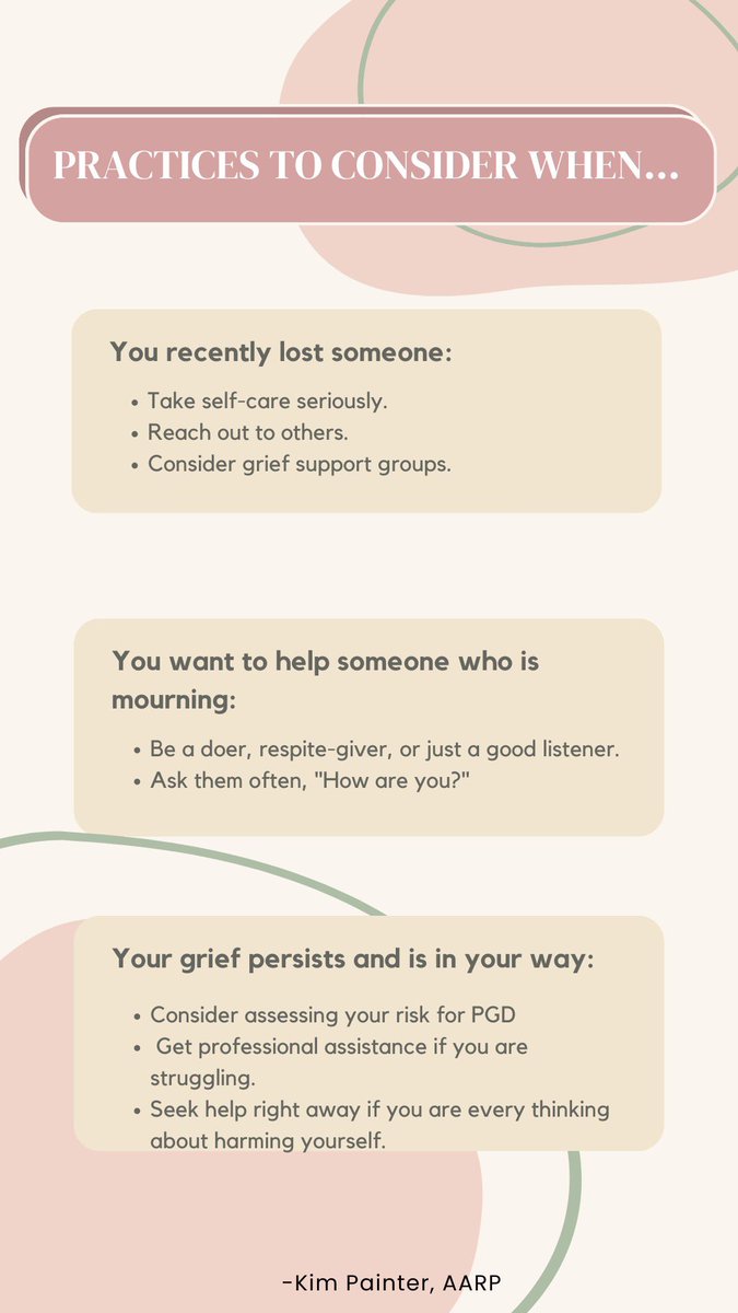 FF Caregiving Lab @ USC Leonard Davis (@ffcaregivinglab) on Twitter photo This recent article by Kim Painter for AARP gave us some much needed information about prolonged grief disorder (PGD). <a href="/WeillCornell/">Weill Cornell Medicine</a> ‘s Dr. Holly Prigerson had her own things to say about the disorder.
aarp.org/caregiving/hea… This recent article by Kim Painter for AARP gave us some much needed information about prolonged grief disorder (PGD). <a href="/WeillCornell/">Weill Cornell Medicine</a> ‘s Dr. Holly Prigerson had her own things to say about the disorder.
aarp.org/caregiving/hea…