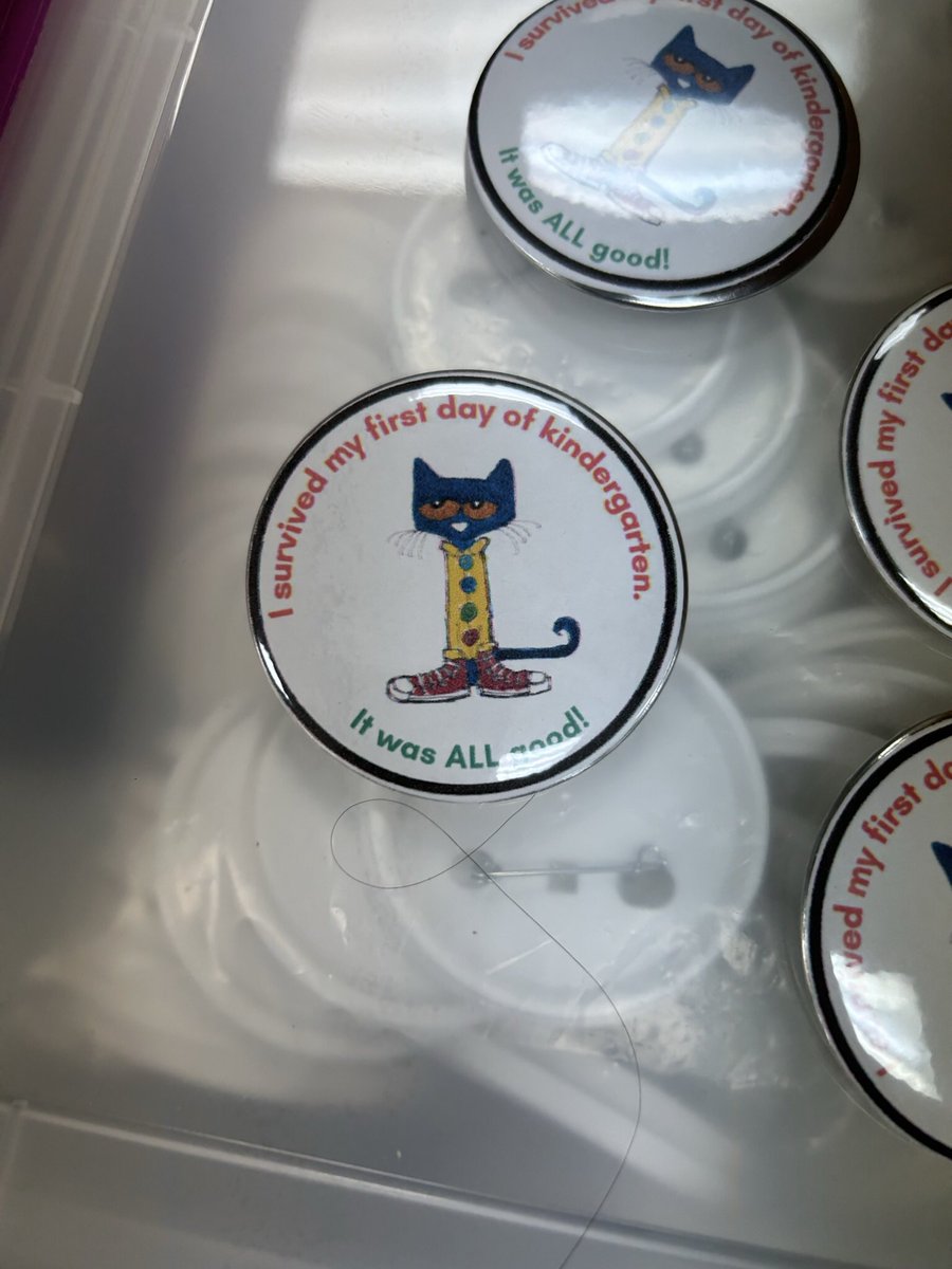 My hubby rocks! He was making buttons for my kindergarten students for their first day of school. Thank you @DonorsChoose for the button maker! RT if you agree he did a great job!