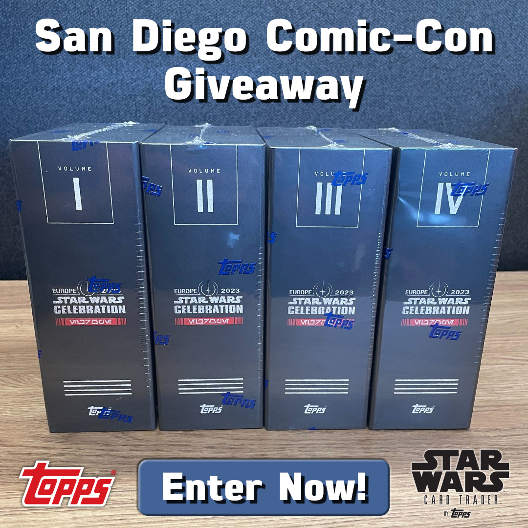 Here’s your chance to hit it big in celebration of <a href="/Comic_Con/">Comic-Con International</a> 2023! Enter our giveaway now through July 26th for a chance to win 1 Complete Set of #StarWars Celebration Exclusive Hobby Boxes (Volumes 1-4)!

Enter here: buff.ly/3DoDhGQ