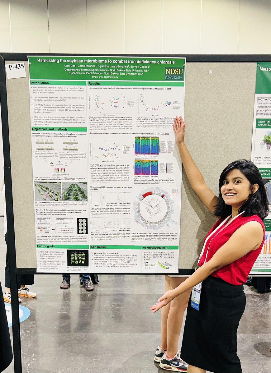 UrmiDas29's tweet photo. Had a great fun presenting my poster (p-435) at #2023ISMPMI 
Stop by my poster this afternoon to know more about soybean microbiome and IDC! https://t.co/PR1FSzn2TP