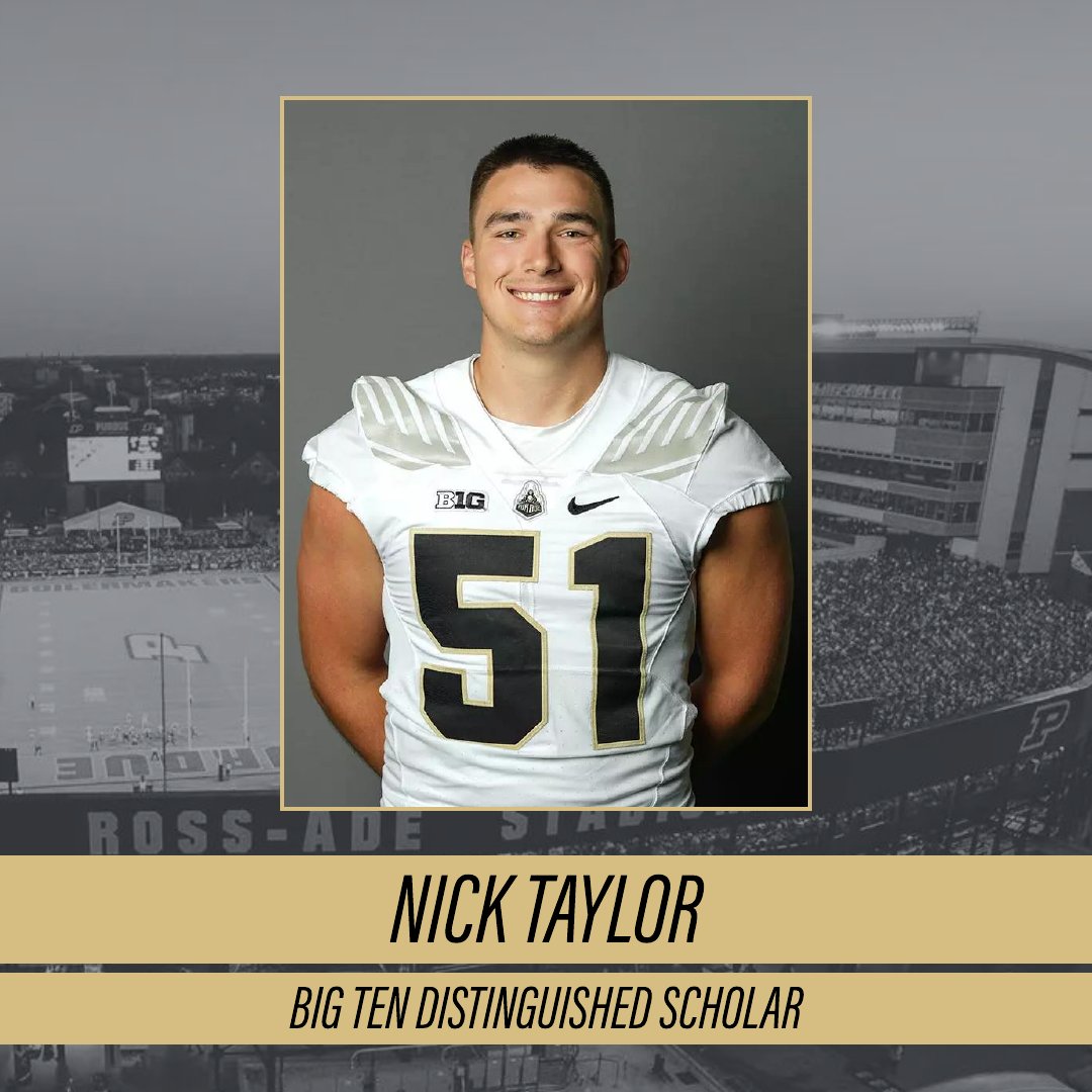 PurdueLibArts's tweet photo. Liberal Arts' @NickCTaylor from @BoilerFootball was named a @bigten Distinguished Scholar! @PurdueLanguages https://t.co/R9M4r9LPLm