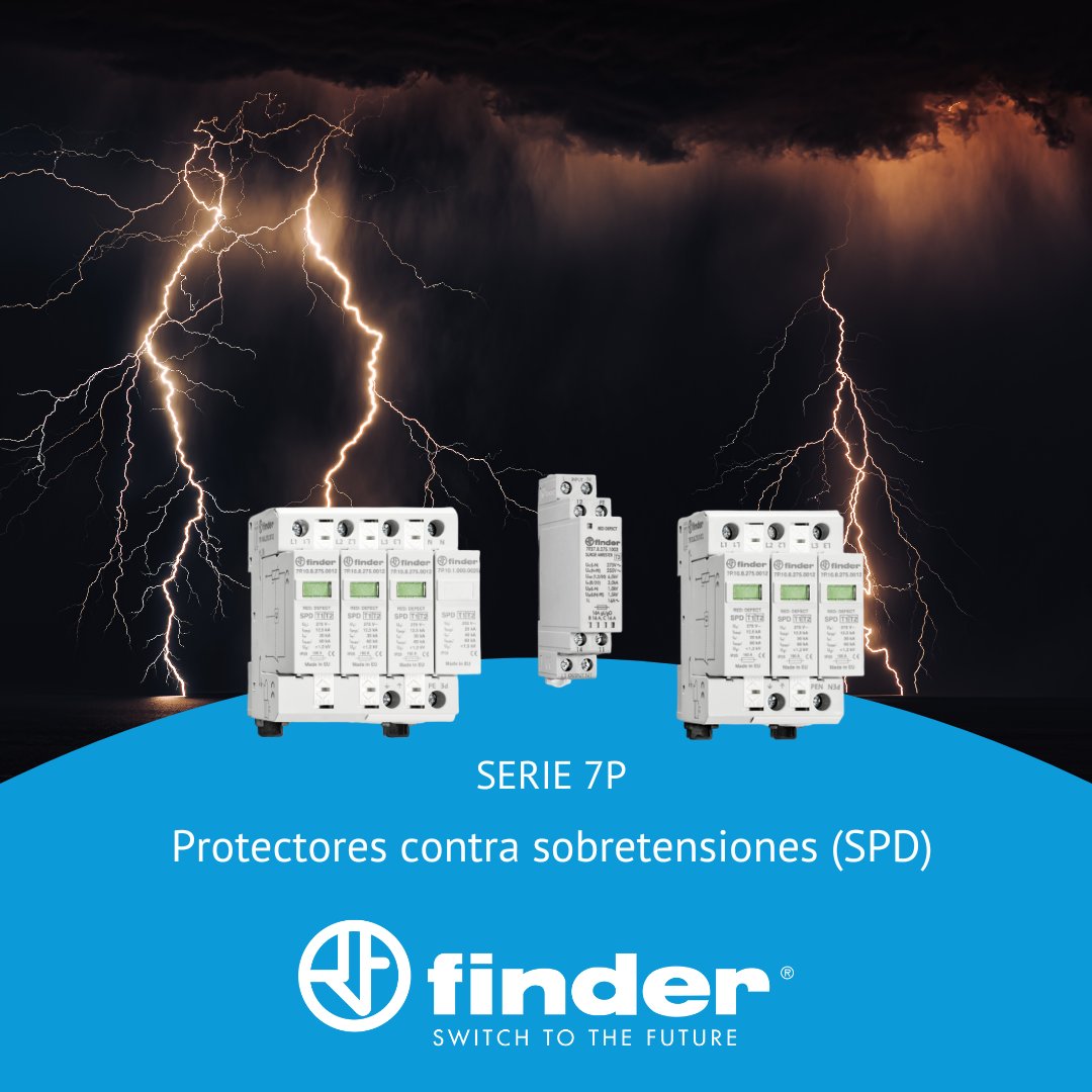 Los SPD de Finder protegen dispositivos e instalaciones contra sobretensiones generadas por eventos naturales (rayos) o vinculadas al funcionamiento y mantenimiento normales de la red eléctrica (sobretensiones por conmutaciones).
#spd #sobretensiones #energía #descargadores