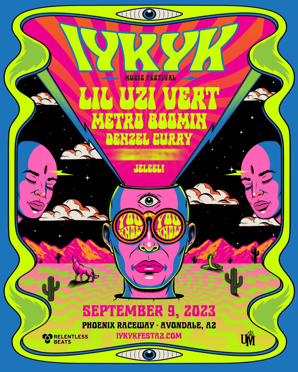 The wildest to ever grace the West <a href="/LILUZIVERT/">Uzi London 🌎☄️💕®</a> returns to AZ for <a href="/iykykmusicfest/">IYKYK Music Festival</a> on 9/9 with <a href="/MetroBoomin/">Metro Boomin</a> &amp; more 🤪🧠 #IYKYKFest

Text IYKYK to 480.530.5559 now for access to presale!
On sale Friday, July 21 at 10am PT -- iykykfestaz.com

<a href="/RelentlessBeats/">Relentless Beats</a> <a href="/Universatile/">Universatile Music</a>