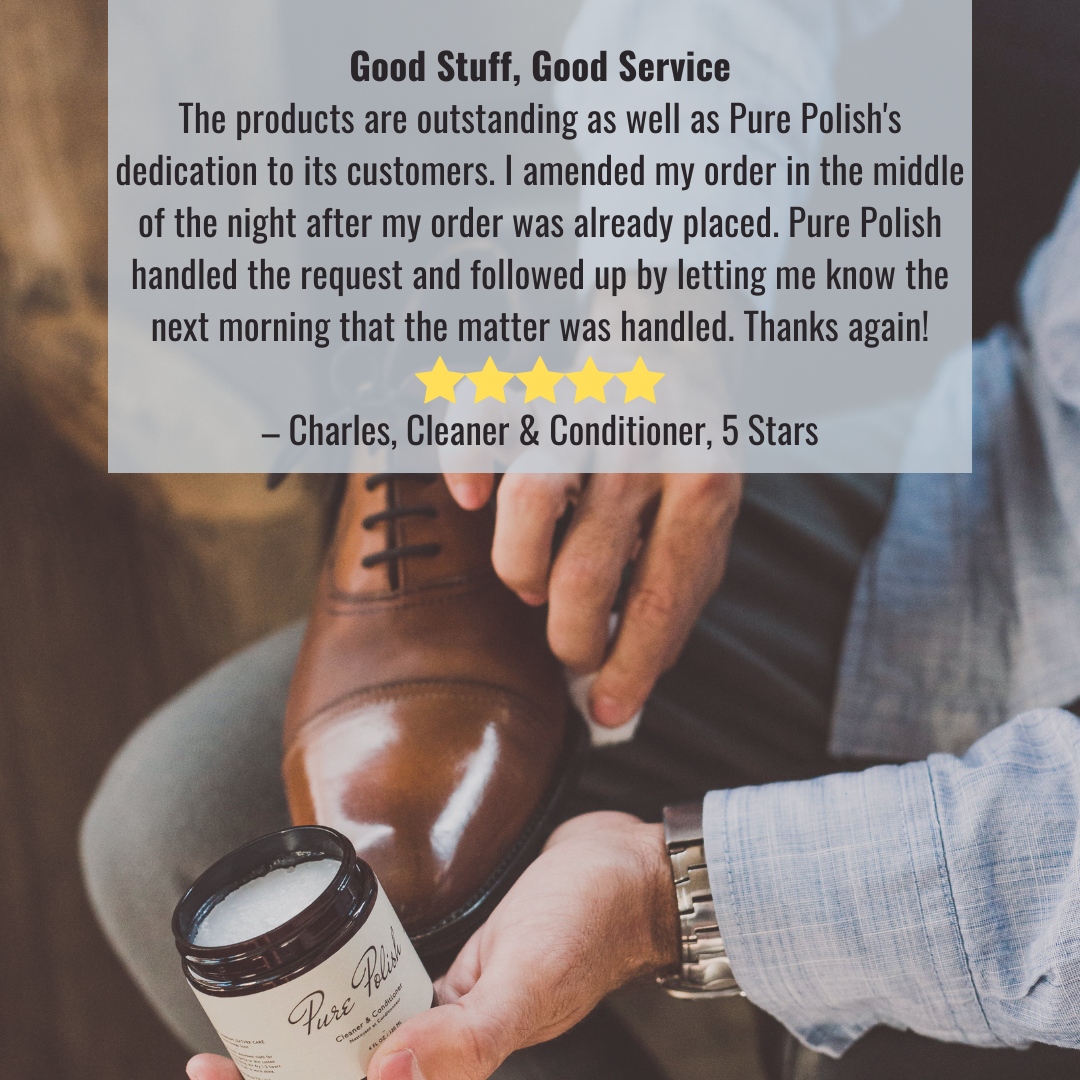 ⭐️⭐️⭐️⭐️⭐️ 5-Stars Charles says, "Good Stuff, Good Service. The products are outstanding as well as Pure Polish's dedication to its customers. I amended my order in the middle of the night after my order was already placed. Pure Polish handled the request..."