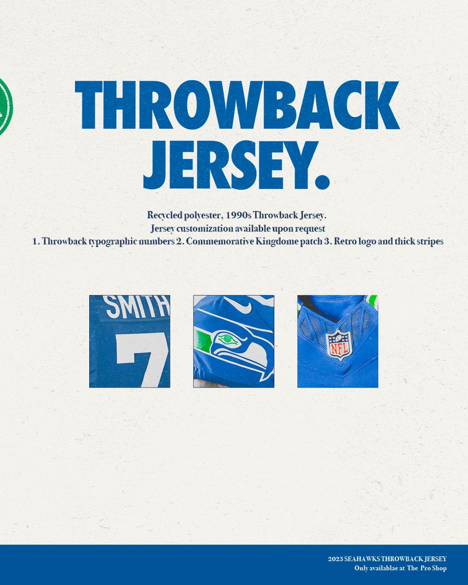 SeahawksProShop's tweet photo. Merging the past with the present. 

Shop Throwbacks now: https://t.co/k2vTfvy8Tj https://t.co/HAdPigICpl