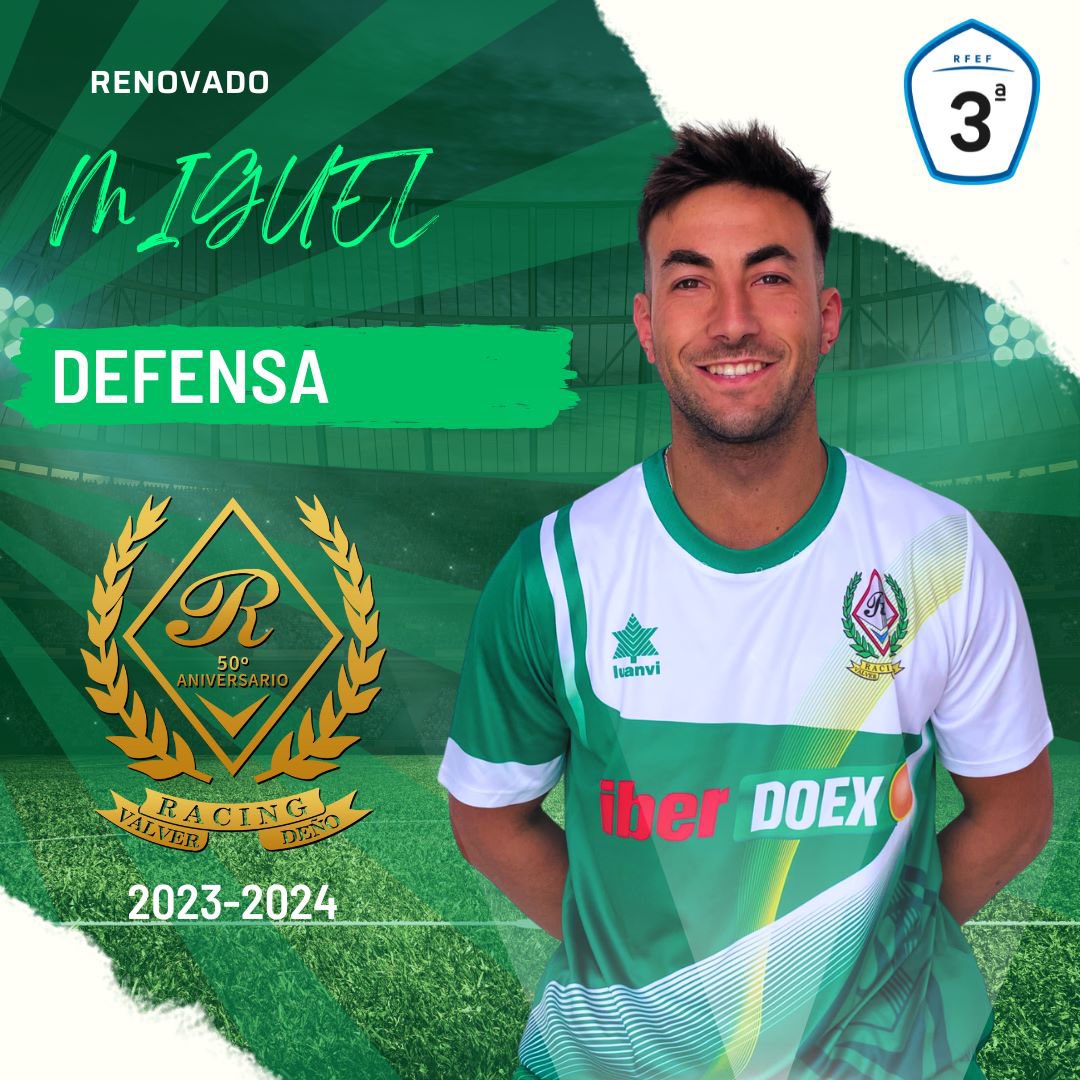 ‼️ 𝐑𝐞𝐧𝐨𝐯𝐚𝐜𝐢𝐨́𝐧  ‼️

Llega el turno de la renovación de <a href="/miguel_alvero8/">Miguel Alvero</a> esfuerzo y sacrificio para nuestra defensa,jugador de garantías que seguirá defendiendo nuestra camiseta un año más.

#VolvimosParaQuedarnos
#VamosRacing