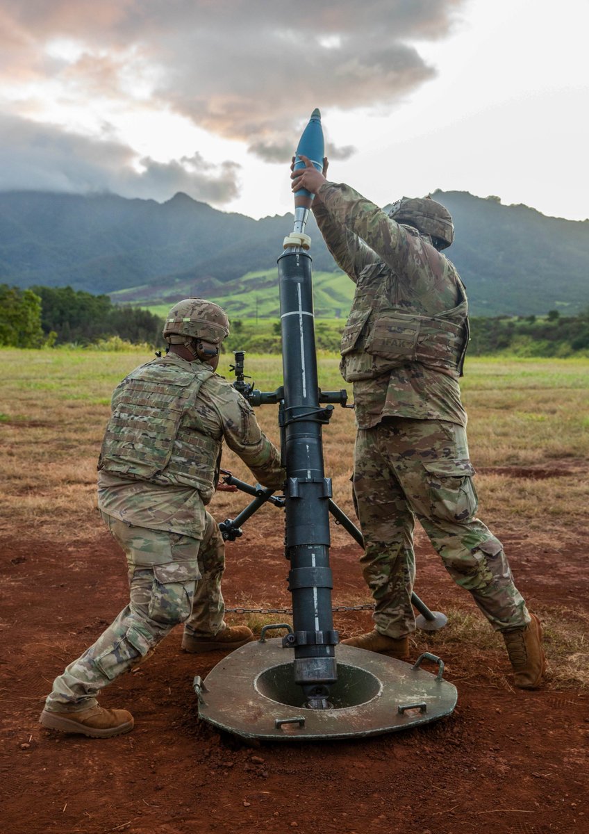 USArmyReserve's tweet photo. 100th Battalion 442d Infantry Regiment Soldiers conduct MORTEP (Mortar Training and Evaluation Training) certification training in Schofield Barracks, Hawaii

The certification tests squads on their ability to safely and accurately fire mortar based weapons systems
#beallyoucanbe https://t.co/tkK2auaFfh