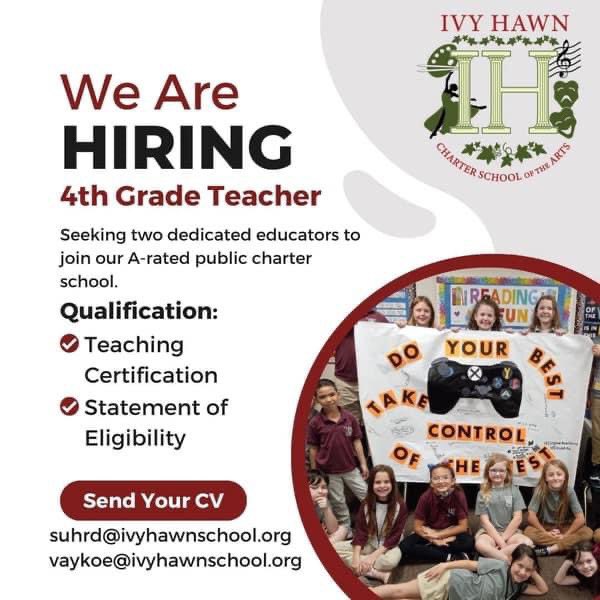 learntreasure's tweet photo. Teachers…Looking for a change? Come and join me at the BEST school in Volusia county!! 
Positions open:
✅4th grade ELA/SS
✅4th grade Math &amp; Science

We have an amazing arts program for our students! Send over your resume &amp; see what we’re all about. You won’t regret it! 😊 https://t.co/gWjKSbCtTA