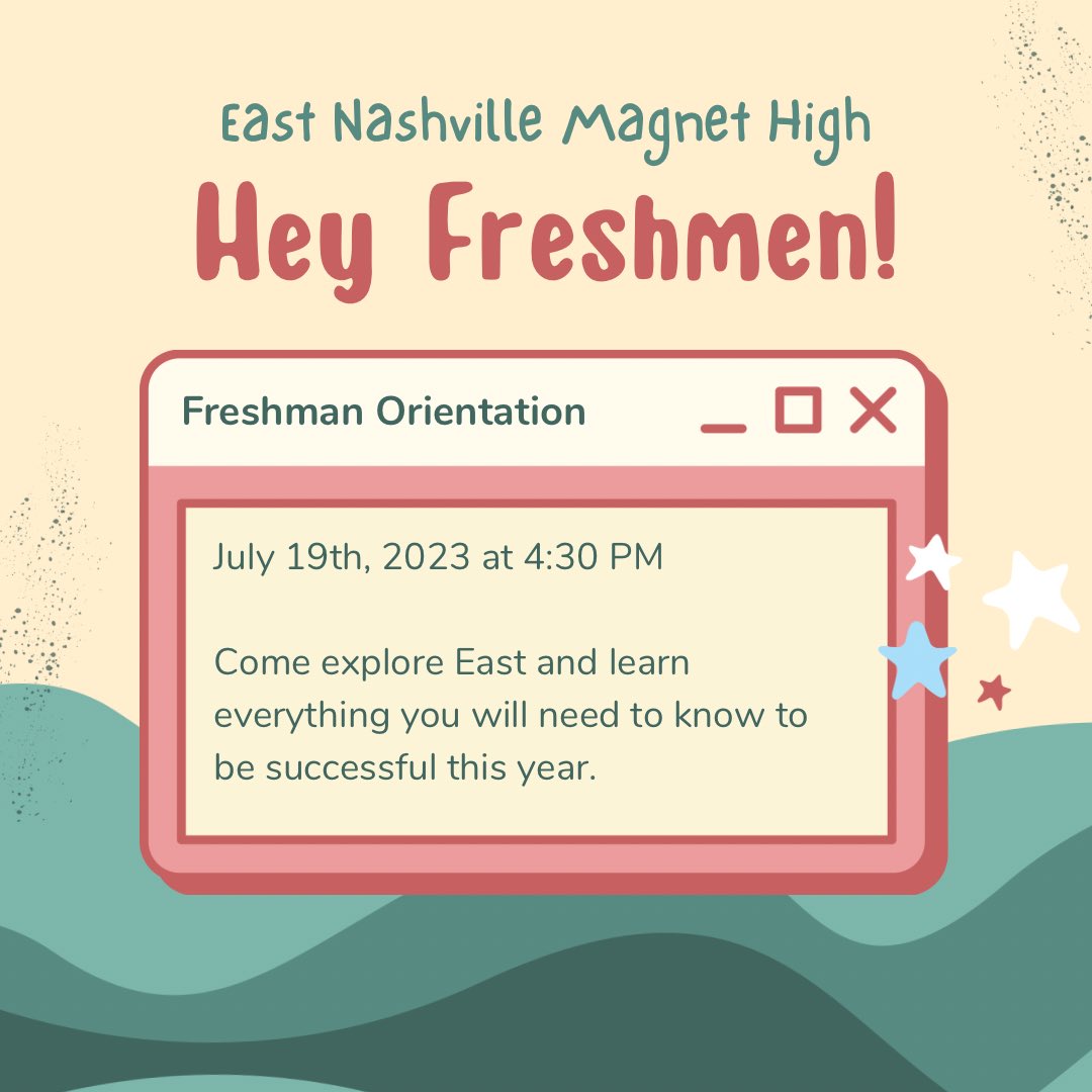 FRESHMEN! It is finally your time! Come July 19th (today) at 4:30pm for a good time and to be prepared for the first day of school. Can’t wait to see everyone here!! #eaglenation #enmhs