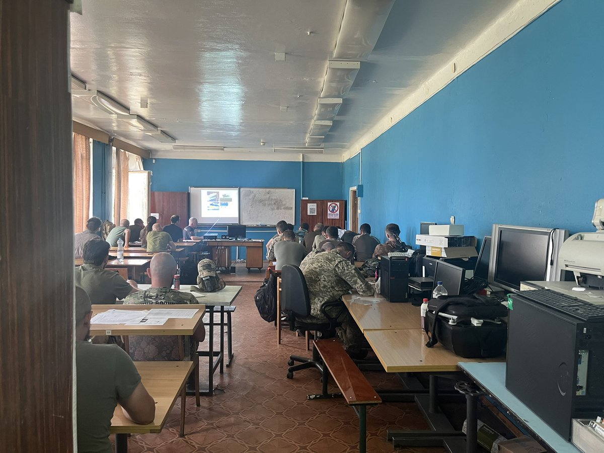 FabricePothier's tweet photo. 🇺🇦 MilTech journey continues w @Yegor_au from Brave 1 Ukraine followed by visit of drone training academy

W 🇷🇺 beefing up drone warfare, 🇺🇦 needs to scale up:
- access to Nato critical components inc chips, optics
- more anti-jamming systems 
- larger training program https://t.co/O4hHYezsj7