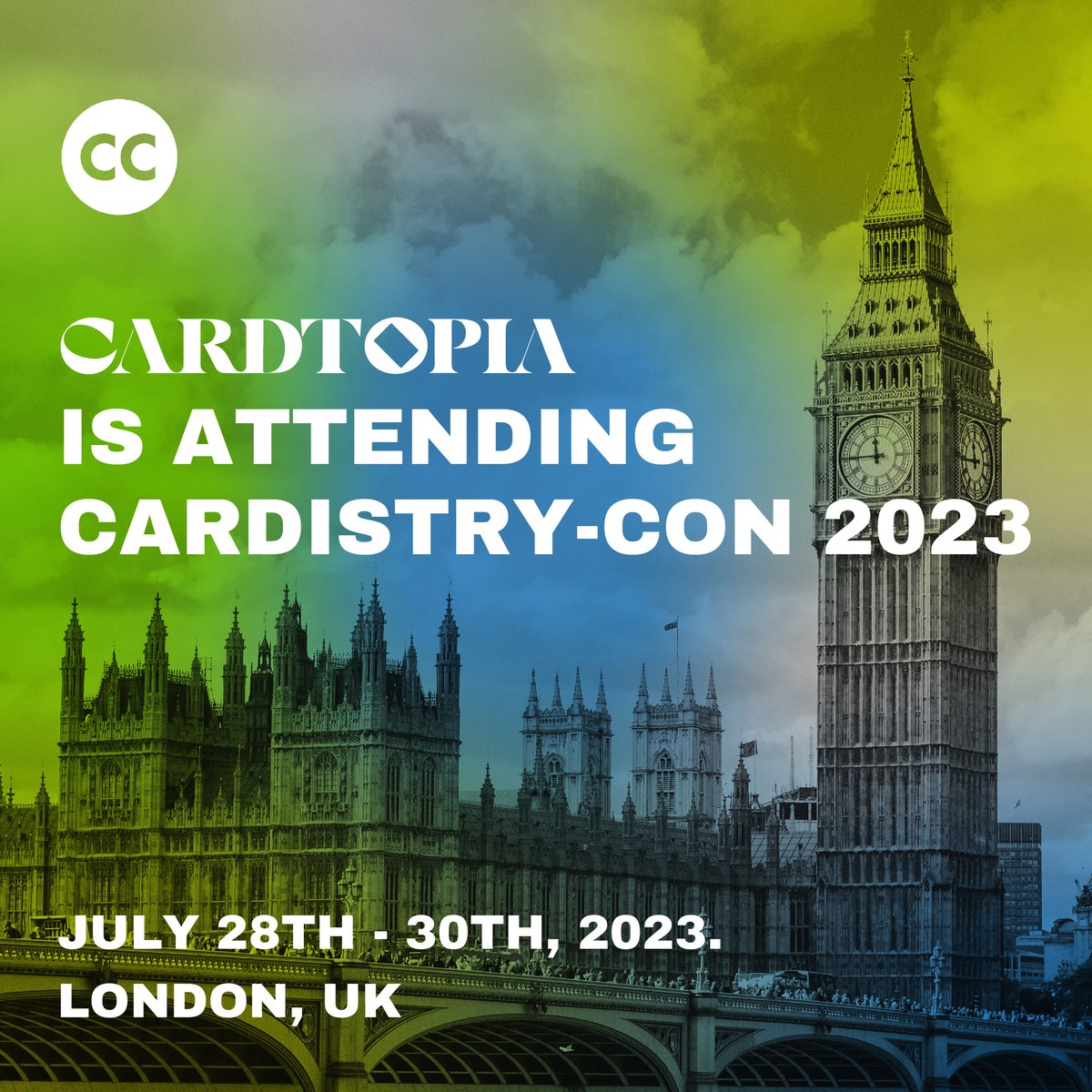 cardtopiaworld's tweet photo. 🔥 Exciting News! 🔥 Cardtopia is thrilled to announce that we will be attending @Cardistrycon, the vibrant conference that revolves around the captivating artistry of cardistry! 🎉

We cannot contain our excitement to connect with the vibrant Cardistry-Con community. 🤝

See you from July 28th to 30th, 2023 in London, UK!

#Cardistrycon #CardtopiaWorld #Cardistry #London