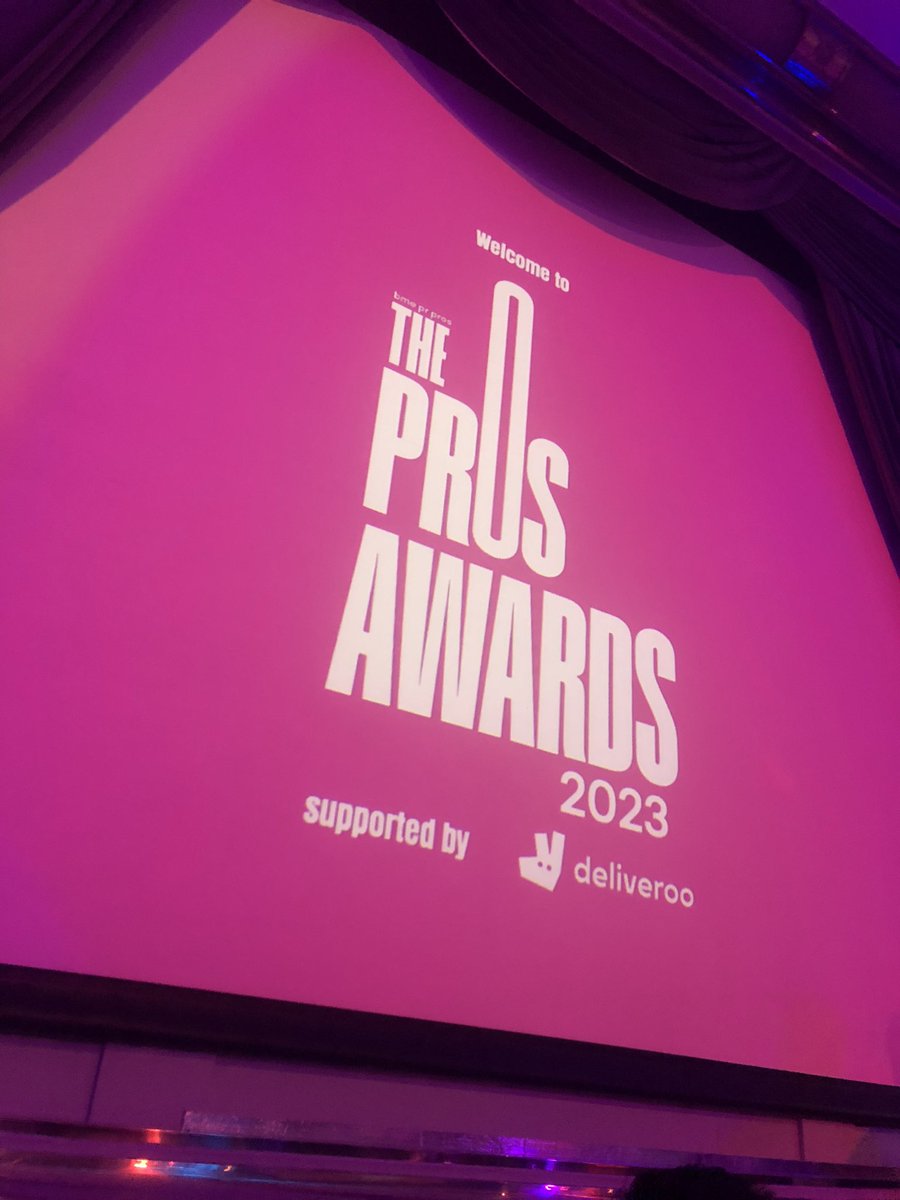 Looking forward to a great night at #TheProsAwards celebrating lots of wonderful talented people 🥳