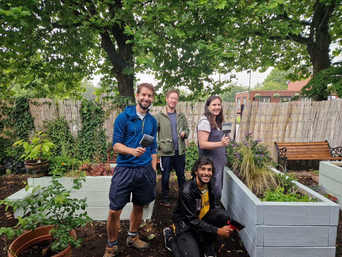 Yesterday we had 10 volunteers from @energygovuk, they spent the day helping us sort and create food parcels and they were even happy to paint in the rain ☔🌧️☔ Thanks to them, it really does make a difference to the communities we support. Here's some of the team🙌