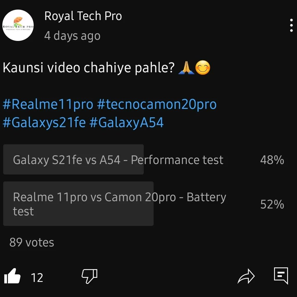 RoyalTechPro's tweet photo. Bhut logo ne maang ki thi es video ki toh bhai
Video is live now..๐๐
https://t.co/z6K4tCdzBE
#realme11pro #tecnocamon20pro #batterytest #royaltechpro https://t.co/p6YO5yAhy0