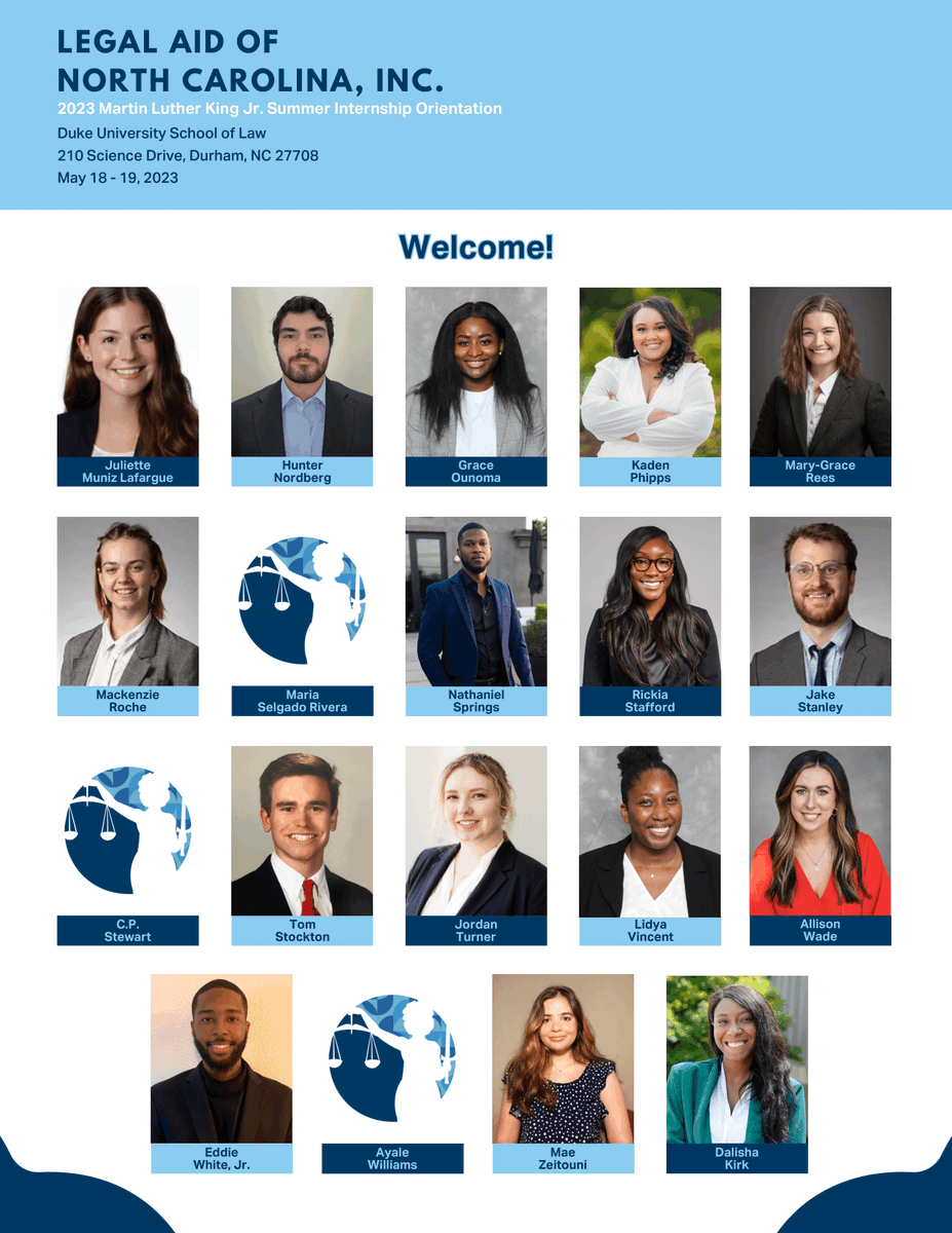 LegalAidNC's tweet photo. A heartfelt THANK YOU to Legal Aid of North Carolina's 2023 Martin Luther King Jr. Summer Interns! Your dedication, passion, and commitment to justice have left an indelible mark on our organization and the communities we serve. https://t.co/0SodIHTeuT