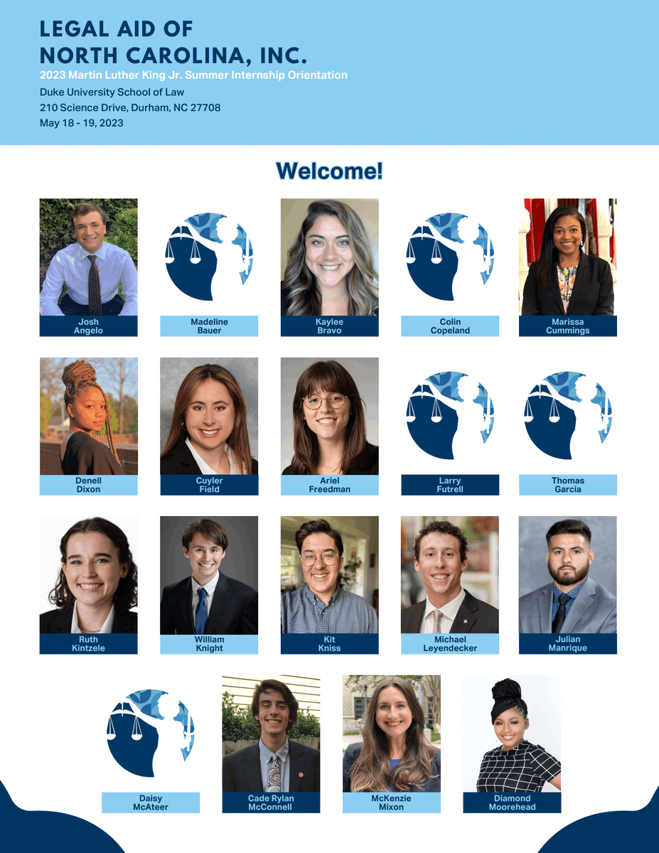 LegalAidNC's tweet photo. A heartfelt THANK YOU to Legal Aid of North Carolina's 2023 Martin Luther King Jr. Summer Interns! Your dedication, passion, and commitment to justice have left an indelible mark on our organization and the communities we serve. https://t.co/0SodIHTeuT