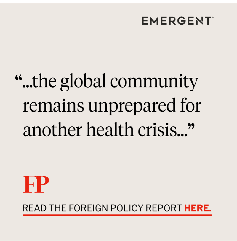 EmergentWeGo's tweet photo. “...the global community remains unprepared for another health crisis, particularly for the potentially rapid onset and spread of a biological attack.” Read the new @ForeignPolicy report findings at https://t.co/EEfrrFsptz