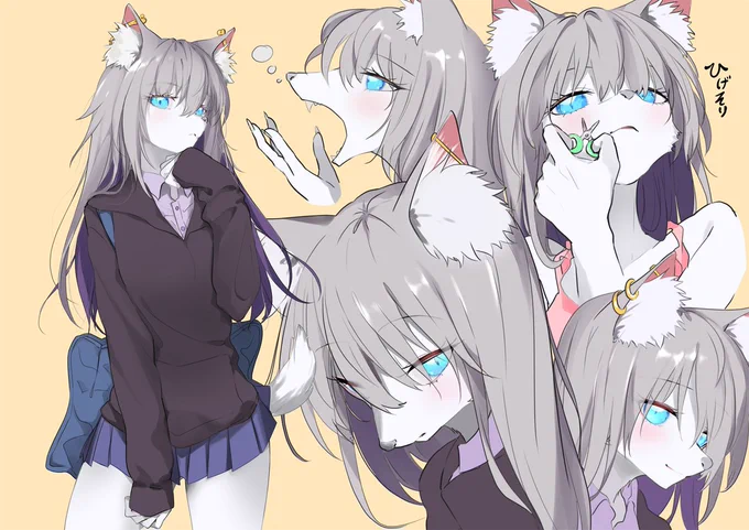 うちのこ ハスキーちゃん(再投稿) ちょっとクールに見えるケド面倒見がよくて優しいコ。 #ケモノ #ハスキーちゃんの一日