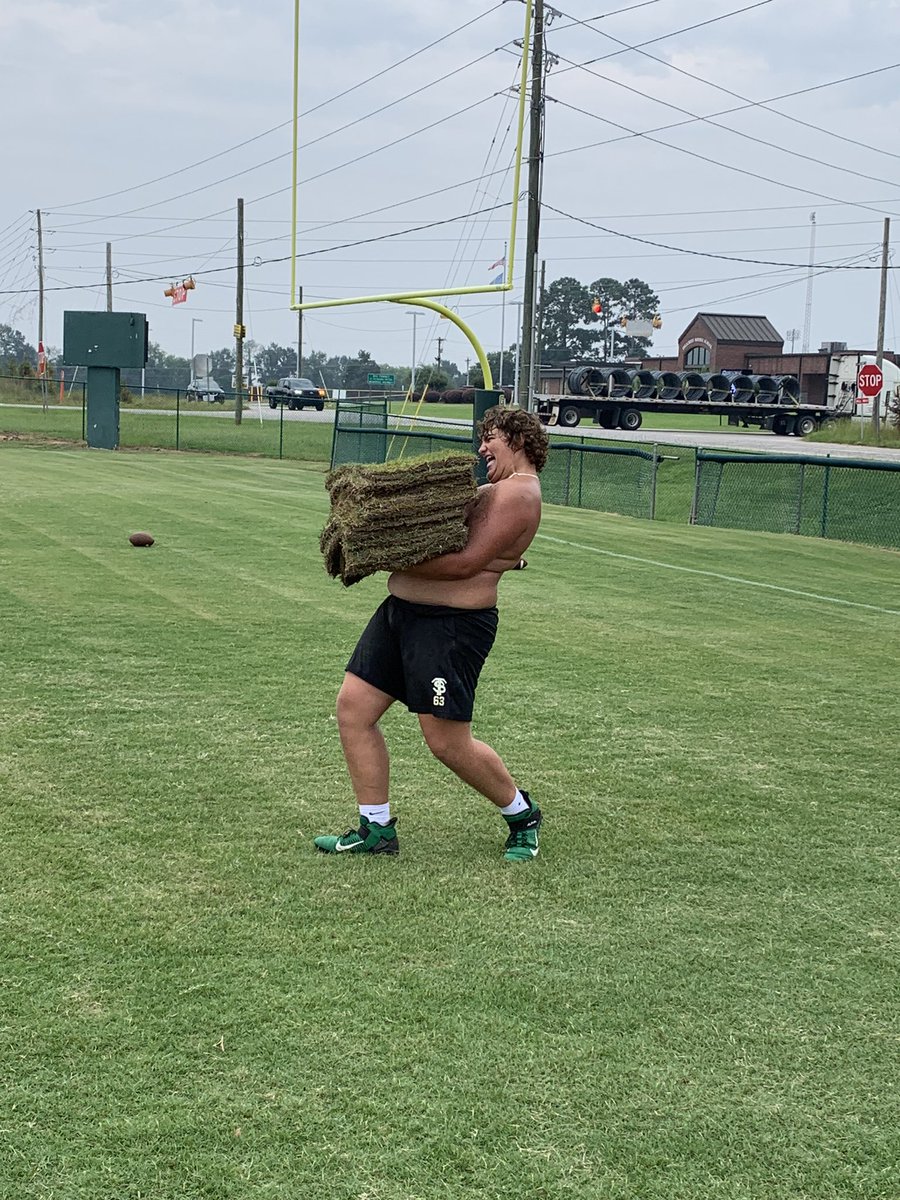 Our football playing surface is now fully grass! Had some great help today.
