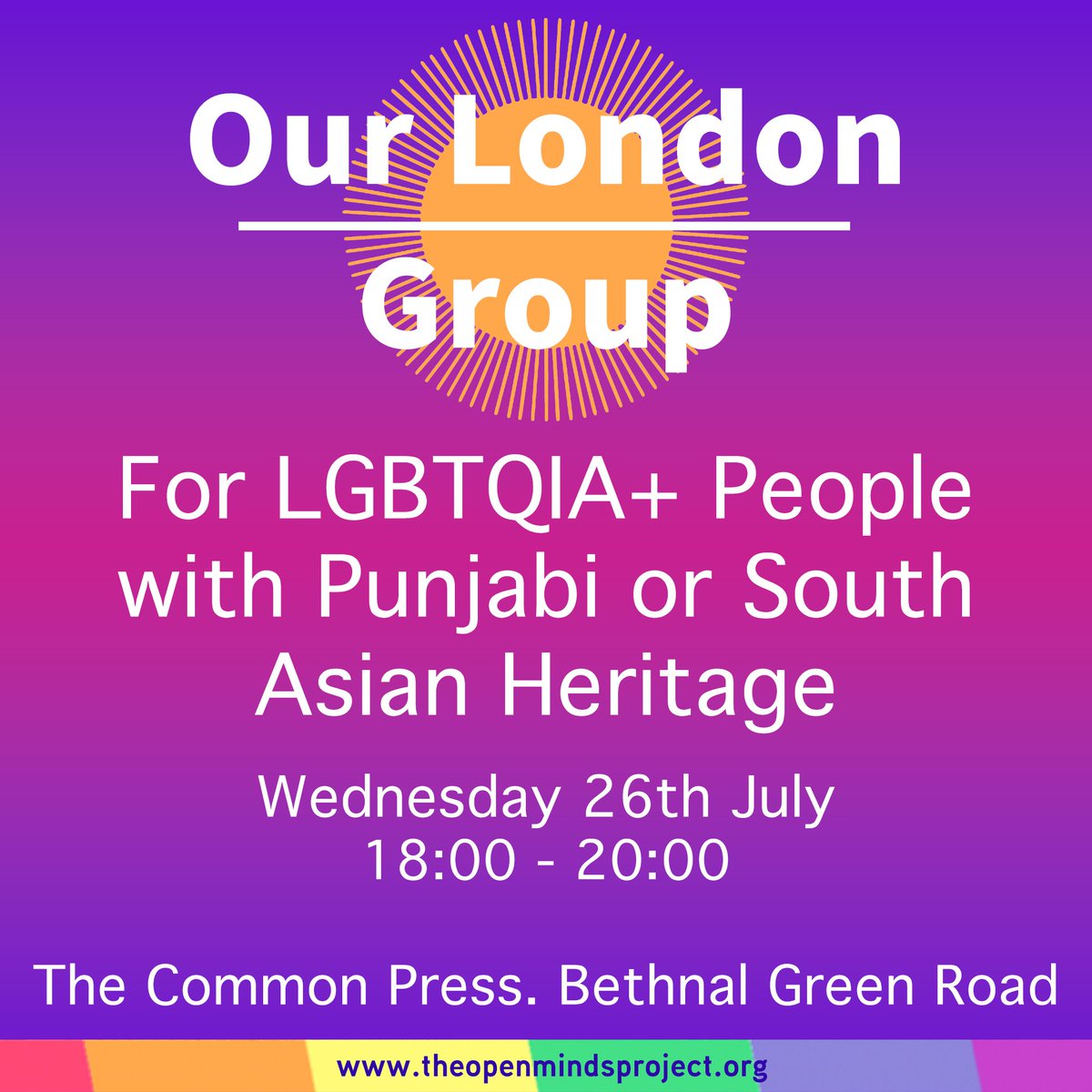 What does it mean to age well as an LGBTQIA+ person with South Asian heritage? Do you think it's inevitable that LGBTQIA+ culture is so youth focused? Our London group next week is all about aging. Hope to see you there!  

Sign up here: buff.ly/2QPF6bc