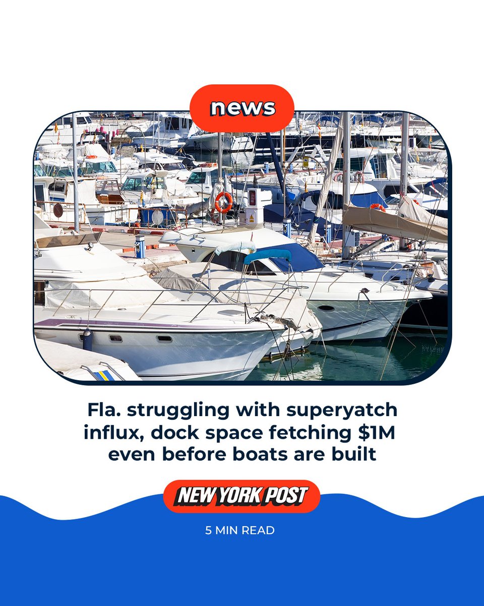 Dockaboat (@dockaboatapp) on Twitter photo Super-Yacht Frenzy Hits #Florida Coastline!
Full story at: bit.ly/superyatch-inf…
Source: <a href="/nypost/">New York Post</a> 🗞 Super-Yacht Frenzy Hits #Florida Coastline!
Full story at: bit.ly/superyatch-inf…
Source: <a href="/nypost/">New York Post</a> 🗞