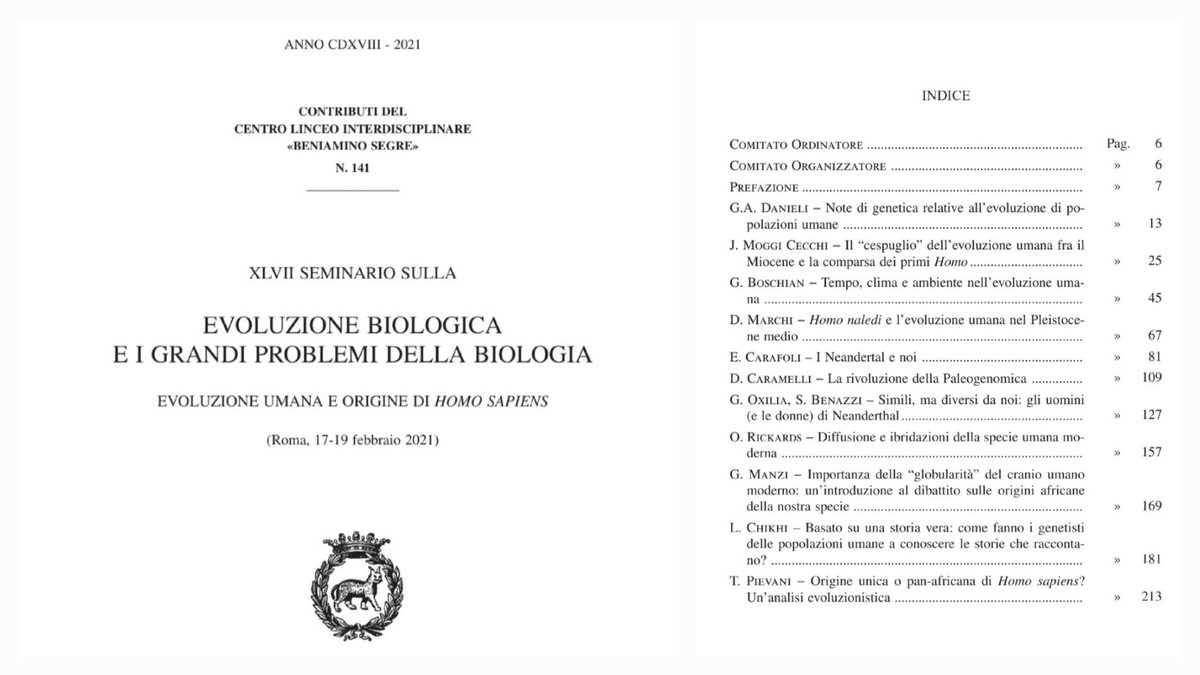 OxiliaG's tweet image. Happy to have contributed to the volume containing the proceedings of the XLVII Seminar on 'Biological Evolution and the major problems of Biology' held by the Lincei Academy (lincei.it/en)