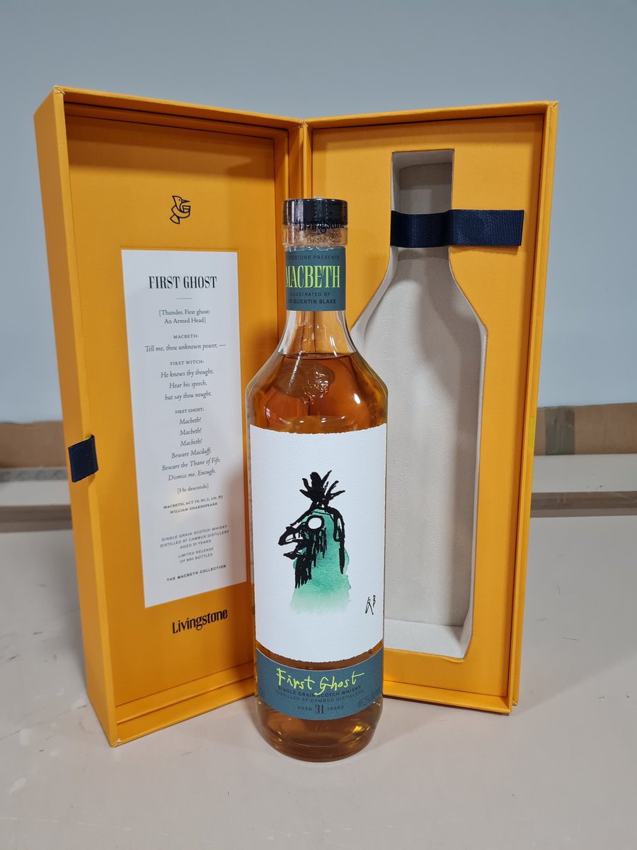 TheWhiskyBloke's tweet photo. New arrival
#livingstone
#macbeth
#quentinblake
#firstghost
@WhiskyExchange https://t.co/EXt8INVvuN