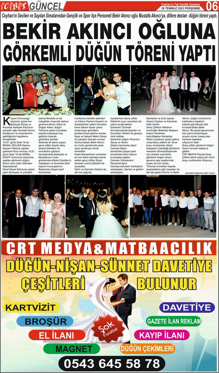 CRTNEWS's tweet photo. 20 TEMMUZ 2023 PERŞEMBE
CRT HABER GAZETESİ 1-2-3.Sayfa https://t.co/4XrbgXxnzz