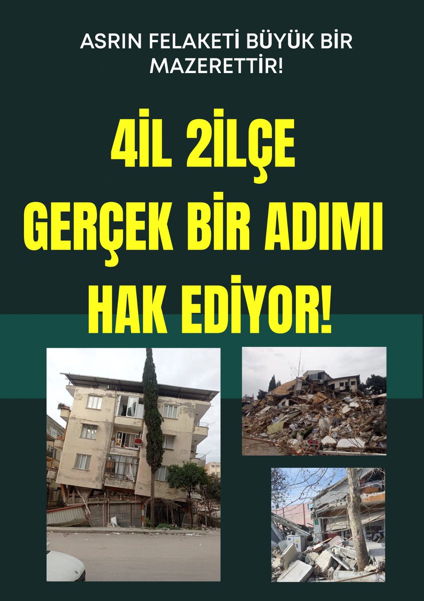 #DepremzedeÖğretmeniÜzme
Önümüzdeki günlerde kılavuzu yayınlanacak mazeret tayininde depremzede öğretmenlere de tayin hakkı verilmelidir.
22 ille sınırlı tutulan tayin hakkından çoğu öğretmen faydalanmamıştır.
 bakanımızın yanımızda olacağından şüphemiz yok
<a href="/Yusuf__Tekin/">Yusuf Tekin</a>