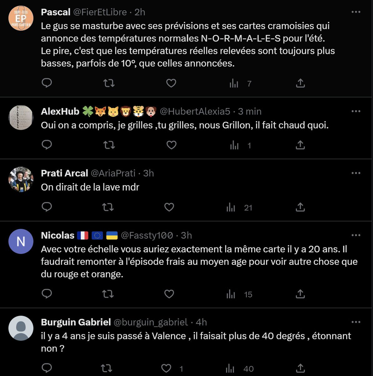 AnthoGrillon's tweet photo. 😱 𝟲𝟬𝟬𝟬 : c'est le nombre de commentaires que j'ai reçu en 72h sous mes Tweets ! C'est de la folie, une dinguerie !
Et vous savez pourquoi ? Simplement parce que je fais mon travail d'information #météo et que je parle de #canicule. 90% viennent de bots/#climatosceptiques.. https://t.co/V0amNmHk5b