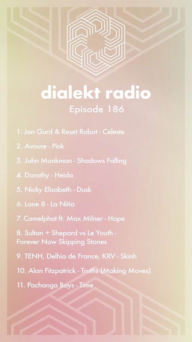 Dialekt Radio #186 is out! Featuring @Lane8music @CamelPhat @avouremusic @nikelizabethh @delhiadefrance @AlanFitzpatrick and more! lnk.to/DialektRadio