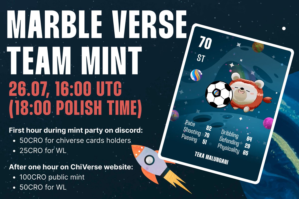 CrooksFinance's tweet image. 📣  GIVEAWAY ALERT 📣

As our collab with @ChiVerseOnline we have 5 WL spots for coming mint and 5 free mints for one lucky person! ⚽️

1. Follow @CrooksFinance and @ChiVerseOnline
2. Like and RT
3. Tag friends #crofam 

⏰ 72h 

#NFTgiveaway #Cronos #CronosChain