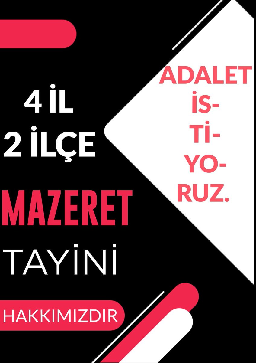 #DepremzedeÖğretmeniÜzme

Yeterince üzüldük artık enkazdan kurtulmak istiyoruz. 
Depremzede 4il 2 ilçe öğretmenlerine 81 ile şartsız il emri bekliyoruz

<a href="/Yusuf__Tekin/">Yusuf Tekin</a>
<a href="/tcmeb/">Millî Eğitim Bakanlığı</a>
<a href="/RTErdogan/">Recep Tayyip Erdoğan</a>