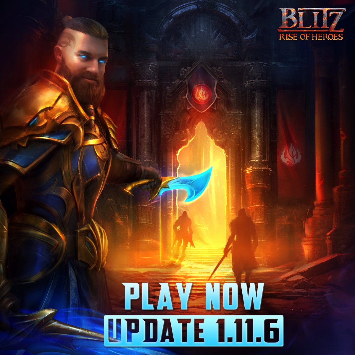 BlitzRise's tweet photo. The new update is here! Welcome 1.11.6! 🥳
This update is packed with small improvements and has two main features: The Faction Emblems Tournament and Autoprogression! 
Learn more and get a promo code: https://t.co/1s8RmSeXNj 🎁 https://t.co/d9fJg08MYN