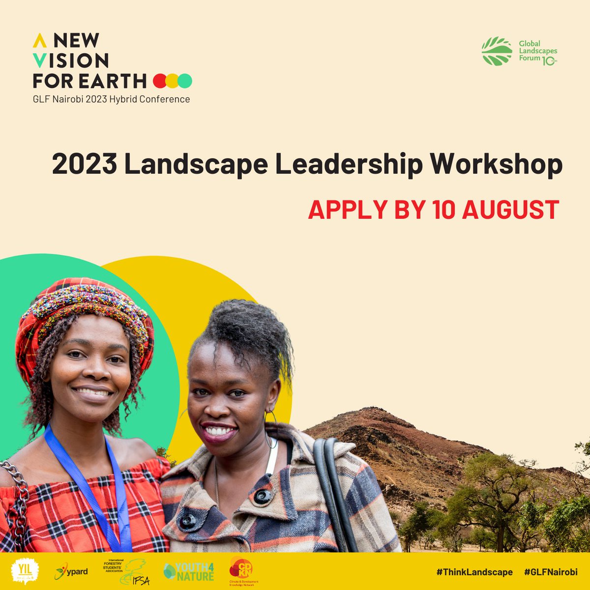 📢 Are you a young individual from #Africa passionate about sustainable landscapes?

Join a two-day in-person #workshop to enhance your landscape leadership skills
➡️ Learn more &amp; apply now: bit.ly/44vdybh
📅 Deadline: 10 August

#GLFNairobi #GenerationRestoration